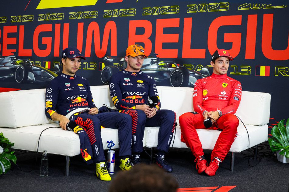 Sergio Perez, Max Verstappen, Charles Leclerc Copyright FIA